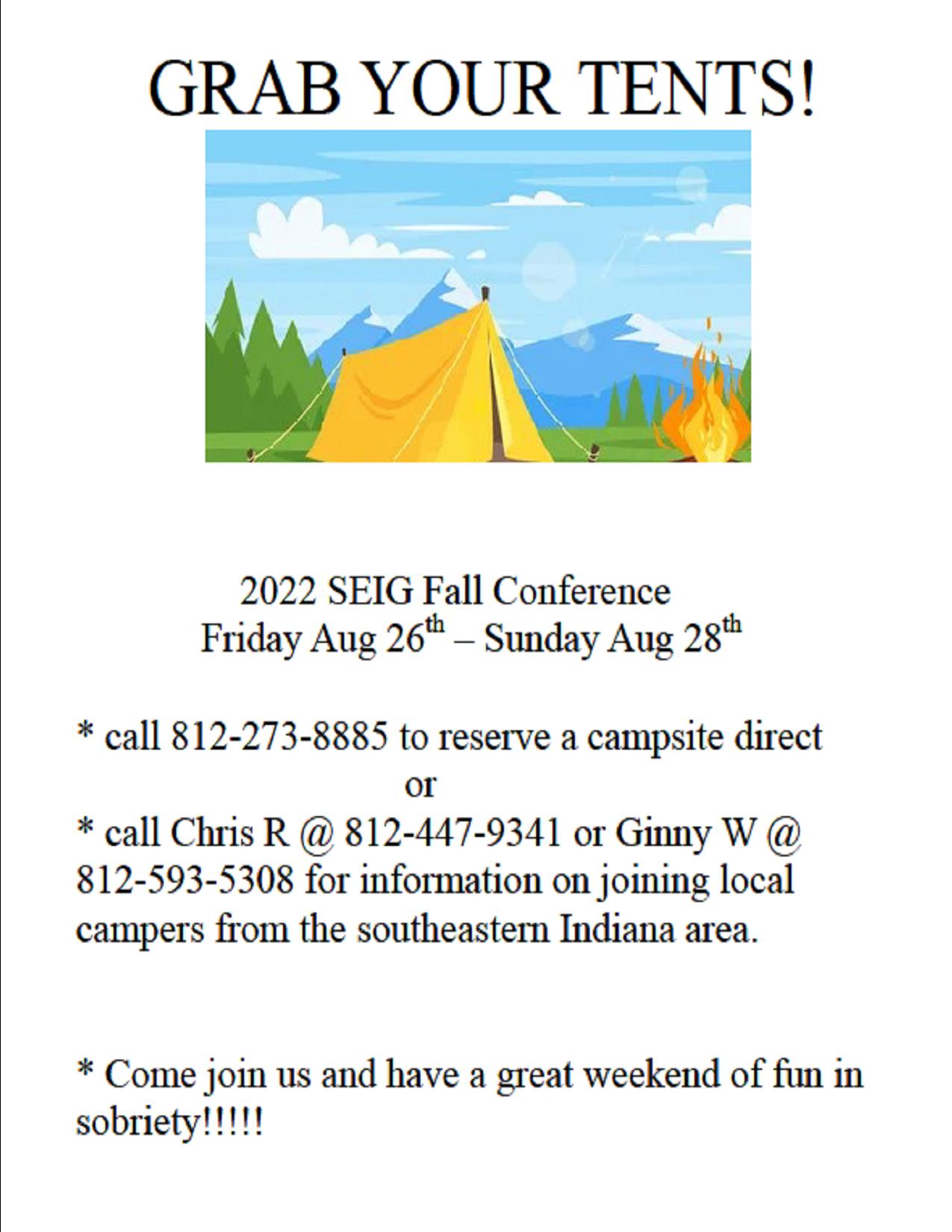 2022 Clifty Camping flyer @ Clifty Falls State Park | Madison | Indiana | United States