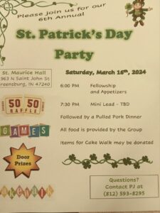 St. Patrick's Day Party @ St. Maurice Catholic Church Hall | Greensburg | Indiana | United States